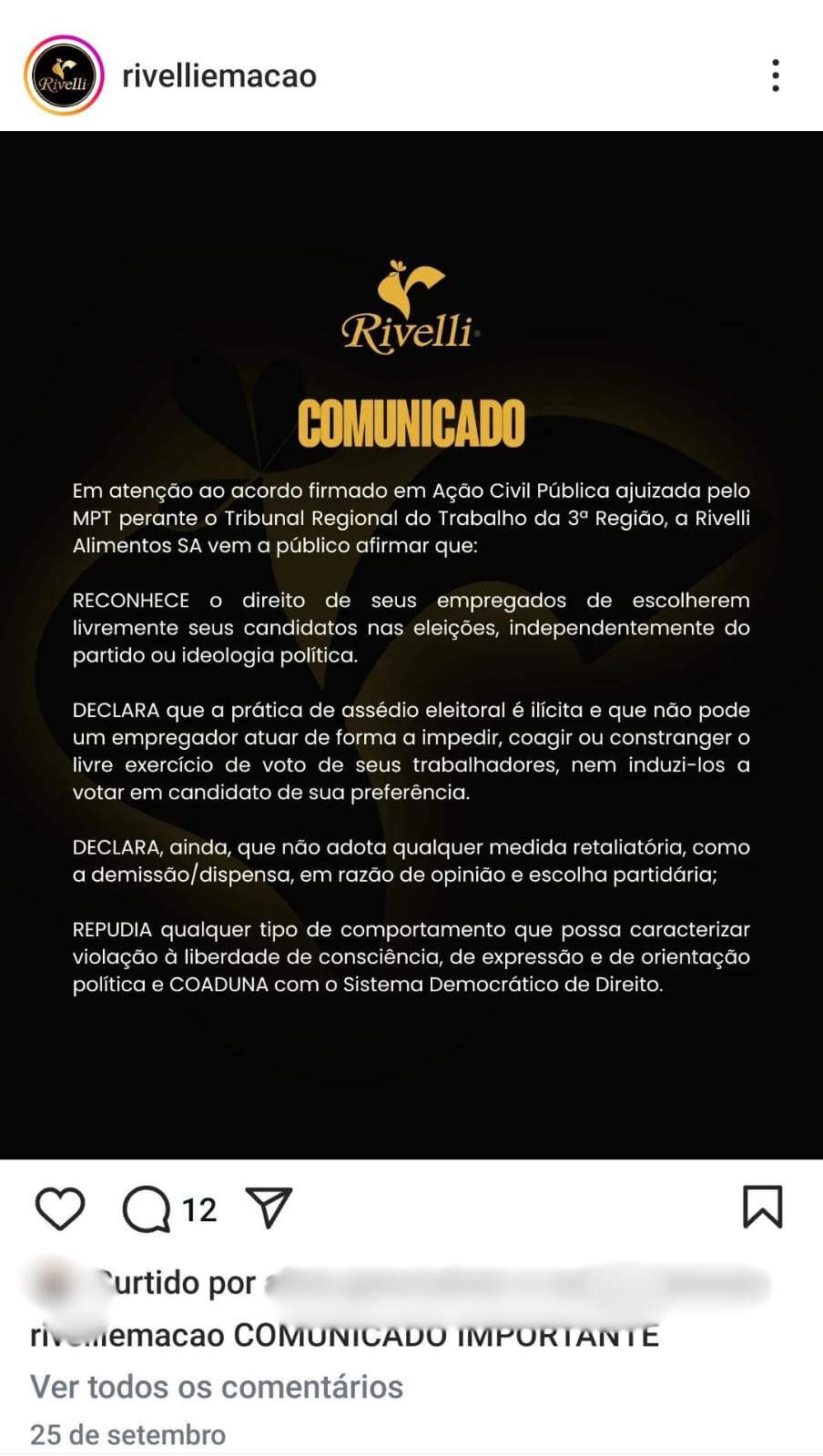 Empresa de Barbacena condenada em mais de R$1 milhão por assédio eleitoral em 2022 - bhjklcclkhjgu