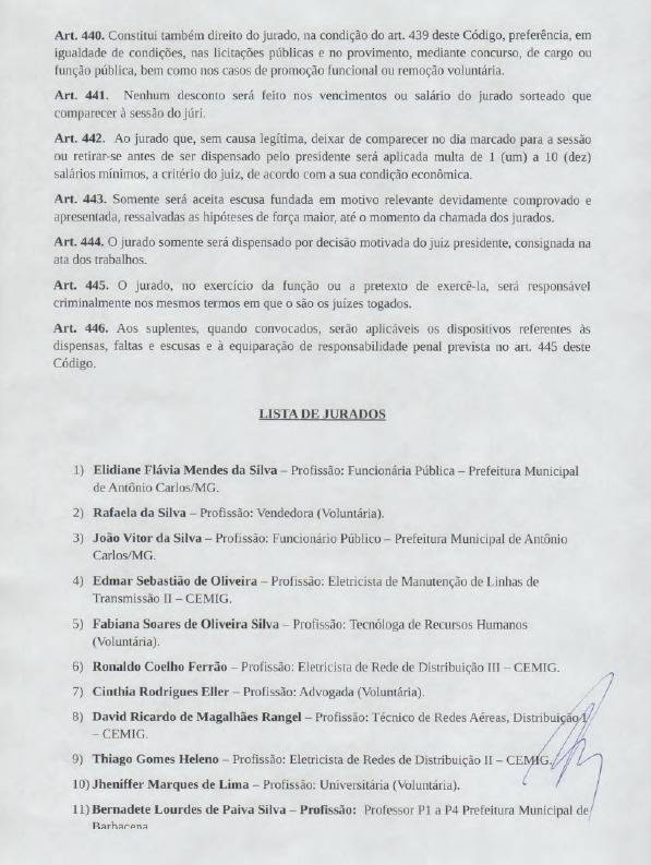 Edital com lista de Jurados da 3ª Vara Criminal é publicado - 3a criminal 2